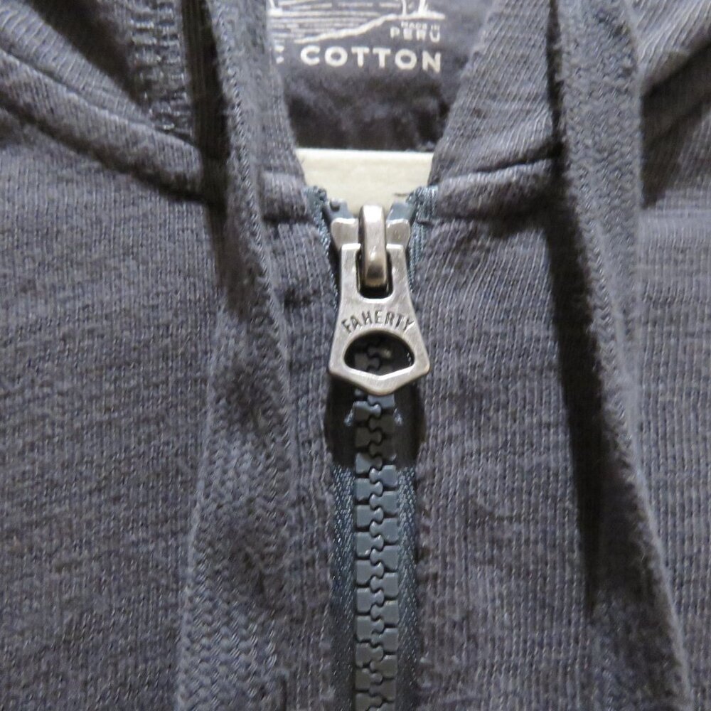 FAHERTY Sunwashed Slub Cotton Zip-Up Hoodie in Gray Casual Normcore Travel M - Picture 8 of 15